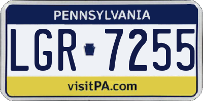 PA license plate LGR7255