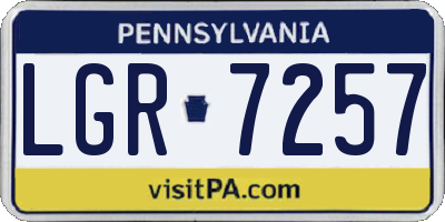 PA license plate LGR7257