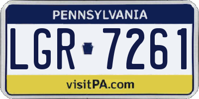 PA license plate LGR7261