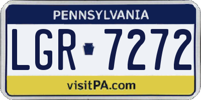PA license plate LGR7272