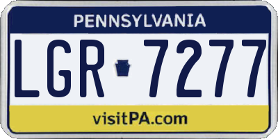 PA license plate LGR7277