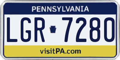 PA license plate LGR7280