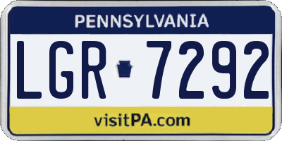 PA license plate LGR7292