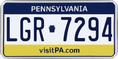 PA license plate LGR7294
