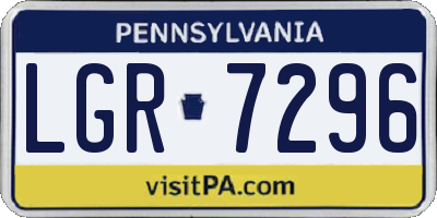 PA license plate LGR7296