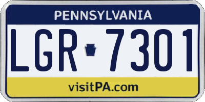 PA license plate LGR7301
