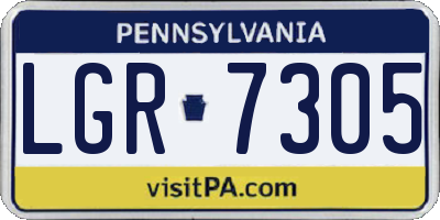 PA license plate LGR7305