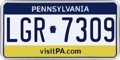PA license plate LGR7309