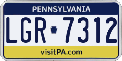 PA license plate LGR7312