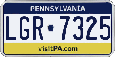 PA license plate LGR7325