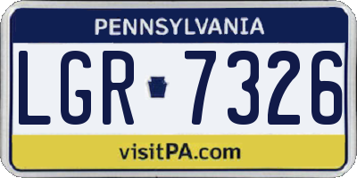 PA license plate LGR7326