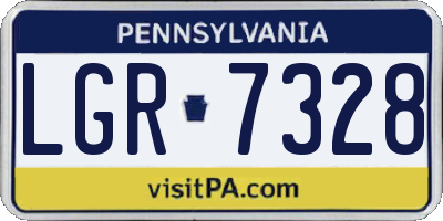 PA license plate LGR7328