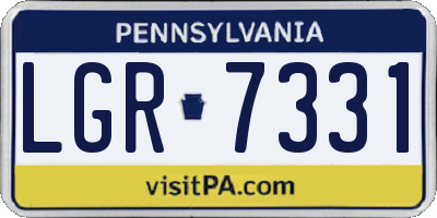 PA license plate LGR7331