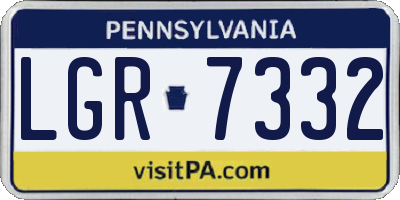 PA license plate LGR7332
