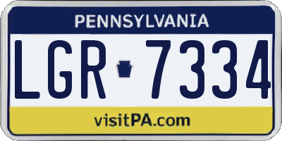 PA license plate LGR7334