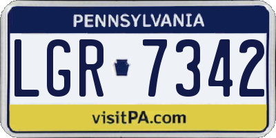 PA license plate LGR7342