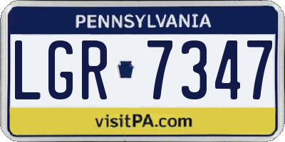 PA license plate LGR7347