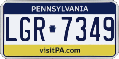 PA license plate LGR7349