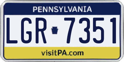PA license plate LGR7351