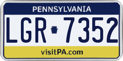 PA license plate LGR7352