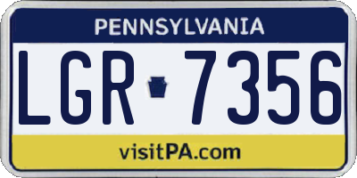 PA license plate LGR7356