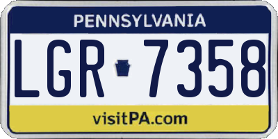 PA license plate LGR7358