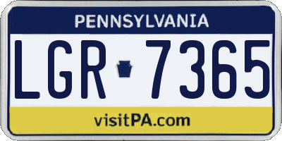 PA license plate LGR7365