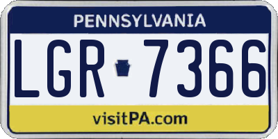 PA license plate LGR7366