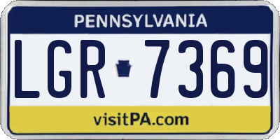 PA license plate LGR7369