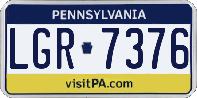 PA license plate LGR7376