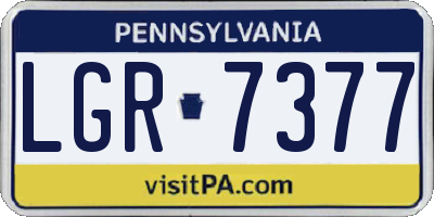 PA license plate LGR7377