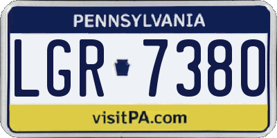 PA license plate LGR7380