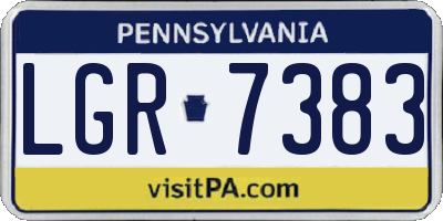 PA license plate LGR7383