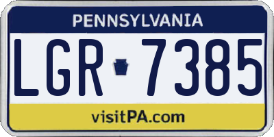PA license plate LGR7385