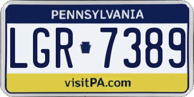PA license plate LGR7389