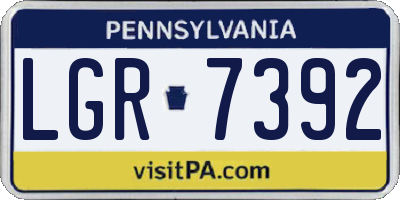 PA license plate LGR7392