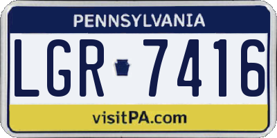 PA license plate LGR7416
