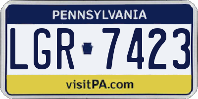 PA license plate LGR7423