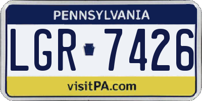 PA license plate LGR7426