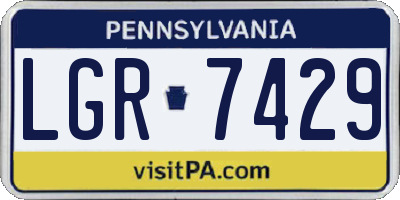 PA license plate LGR7429