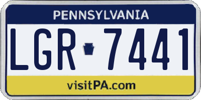 PA license plate LGR7441
