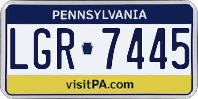 PA license plate LGR7445