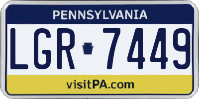 PA license plate LGR7449