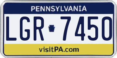PA license plate LGR7450