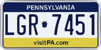 PA license plate LGR7451
