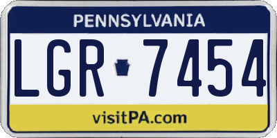 PA license plate LGR7454