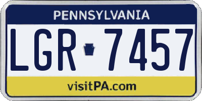 PA license plate LGR7457