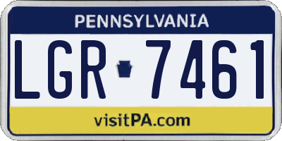 PA license plate LGR7461