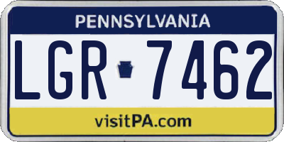 PA license plate LGR7462
