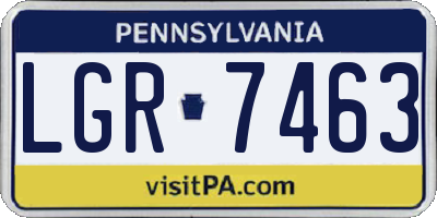 PA license plate LGR7463